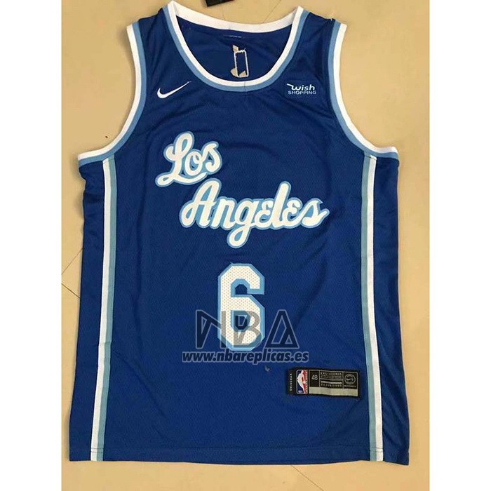 Camiseta Los Angeles Lakers LeBron James NO 6 Classic 2021-22 Azul